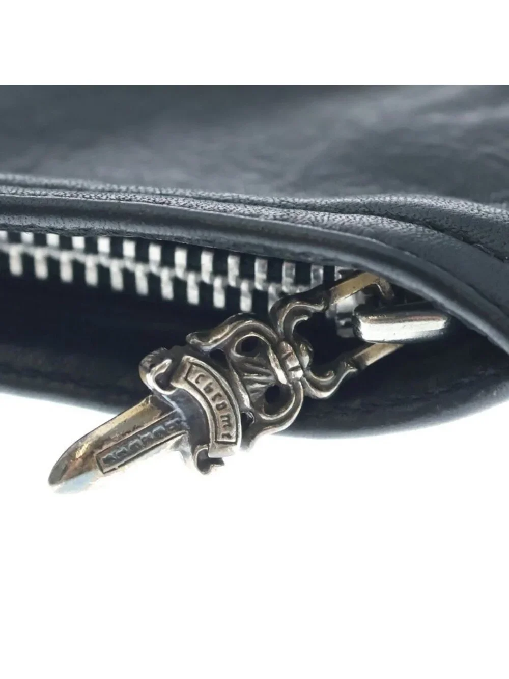 Chrome Hearts Zpr Chng Purse Change Dagger Zip Coin Black